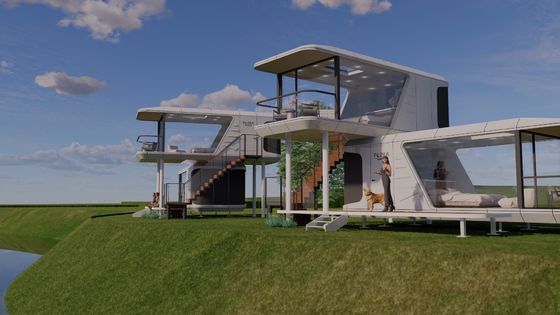 Goede prijs Smart System Container Capsule House Met Balkon Luxe Design B&B Mobiele Huis online