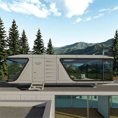 Bon prix Capsule spatiale moderne de luxe maison cadre en acier Capsule spatiale mini préfabriquée avec balcon et contrôle intelligent en ligne
