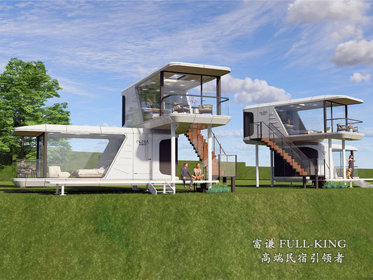 Buon prezzo Fullking 2 piani Capsule House Con Cucina Compatta Elegante E Pronta Per Avventura in linea