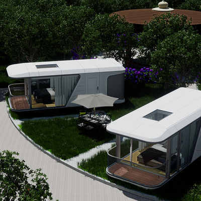 Harga yang bagus 8.5m Camping Capsule Portable Prefab Home Modular Prefabricated Space Capsule Rumah on line