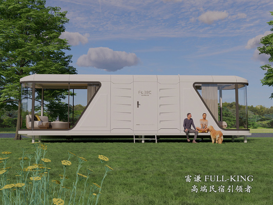 Good price 10 Tons Container Prefabricated Capsule House With Kitchen / Capsule Tiny House 11.5*3.2*3.2m online