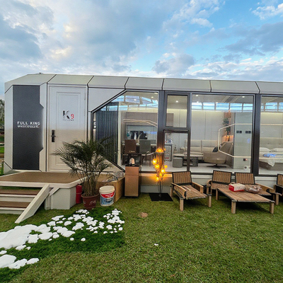 Good price 11000kg Modular Capsule House Luxury Modern Style with Customized Aluminum Plate Wall online