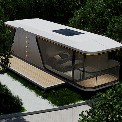 Good price Aluminum Hollow Tempered Glass Doors Windows Space Capsule Homes Quick Installation Robust Build online