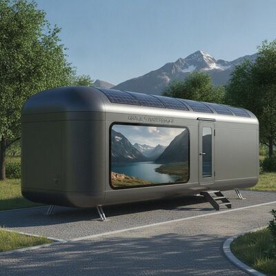 Goede prijs Fluorkoolstof luchtvaart aluminium legering mobiele capsule huis met graad 9 waterdicht en zonnepaneel integratie online