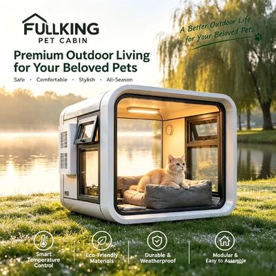 Buon prezzo Cabina Modulare da Esterno per Animali Domestici con Design Ampio e Spazioso e Telaio in Alluminio+Acciaio in linea